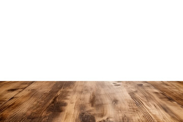 Wooden table top isolated on white background. For product display.