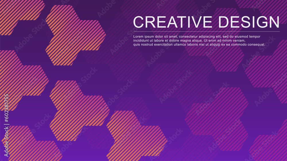 Poster abstract creative template banner background with hexagonal gradient color