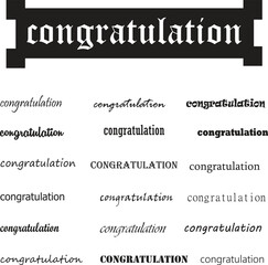 congratulation different fonts , vectors resizable to any size