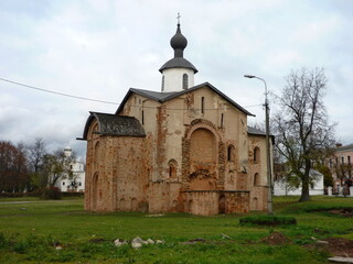 Fototapeta na wymiar Ancient Orthodox Church of Paraskeva Pyatnitsa. Velikiy Novgorod.