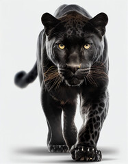 Panther isolated in white background, generative ai