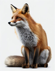 Obraz premium Fox isolated in white background, Generative Ai