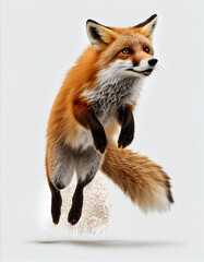 Obraz premium Fox isolated in white background, Generative Ai