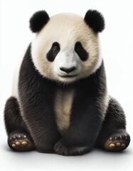 Panda isolated in white background, Generative Ai