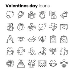 Valentine days vector icon set