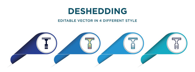 deshedding icon in 4 different styles such as filled, color, glyph, colorful, lineal color. set of vector for web, mobile, ui