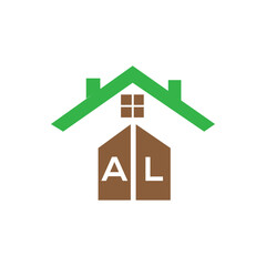 Initial letter AL real estate logo design template AL home or house letter logo
