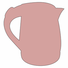Electric kettle drawing flat for decoration.