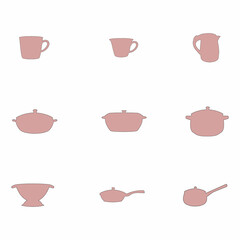 Utensils for the kitchen drawing fdet for decoration.