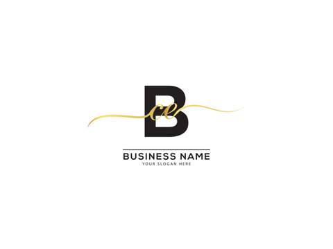 Calligraphy Bce Luxury Logo, Creative Signature Bce cbe Logo Letter Vector For Luxury Shop