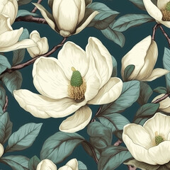 magnolia blossom tiled background