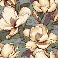 magnolia bouquet repeat design