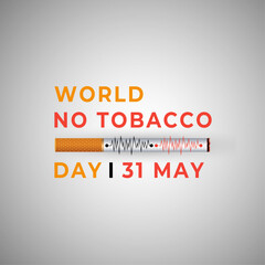31 May world no tobacco day with cigarette awareness social media post design template
