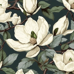 seamless magnolia sketch texture