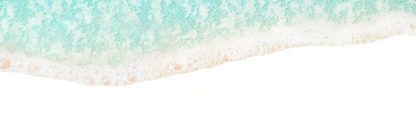 Ocean wave PNG photo. Blue soft water with white foam on transparent background