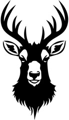 Naklejka premium Black and white vector illustration of a Markhor, drawing of a goat with big horns