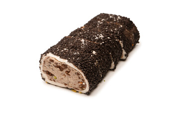 Sweet roll with chocolate and nuts, turkish sweets.