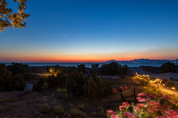 sunset at the beach in kos