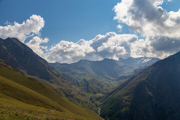 Fototapeta premium Mountains over the town of Cogne, near Gran Paradiso National Park