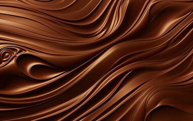 Melted chocolate background with waves. Cocoa or chocolate wavy abstract background generative ai