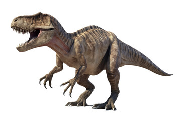 Obraz na płótnie Canvas Tyrannosaurus rex isolated on white background, the popular predator dinosaur in Cretaceous period era ,with Generative AI.