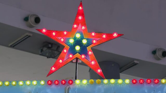 Five Points Star Shape Lamps Flashing Lights Fun Fair Decor