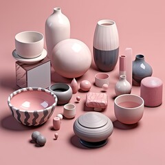 some ceramic objects, generative ai