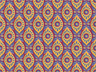 CONTEMPORARY SEAMLESS DAMASK PATTERN FOR ORNAMENT, WALLPAPER, PACKAGING IN VACTOR