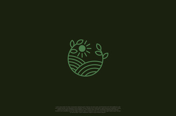 nature landscape line art vector simple minimalist illustration template icon  various adventure and outdoors sign or symbol graphic design.