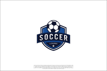 soccer logo league sports, tournament. Logo badge emblem. Vector Illustration