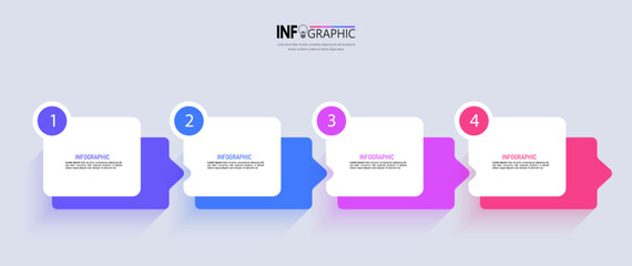 Four steps business infographics template