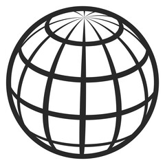 World grid sphere icon. Globe linear symbol