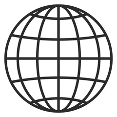Global grid icon. Round world map symbol