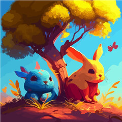 rabbit at the garden