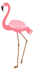 Summer beach bird. Tropical pink flamingo icon