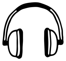 Headphones line icon. Earphones symbol. Audio device