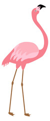 Pink tropical bird. Flamingo icon. Summer symbol