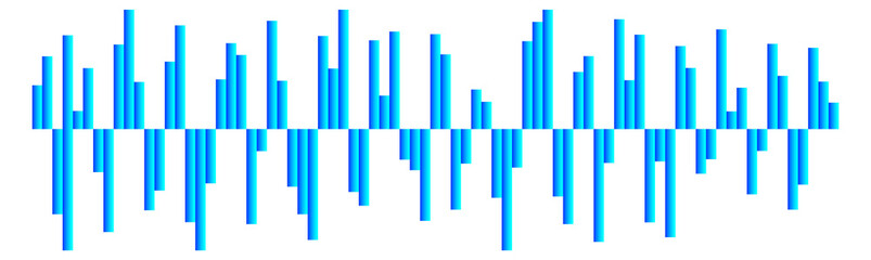 Sound equalizer. Audio amplitude level. Noise graph