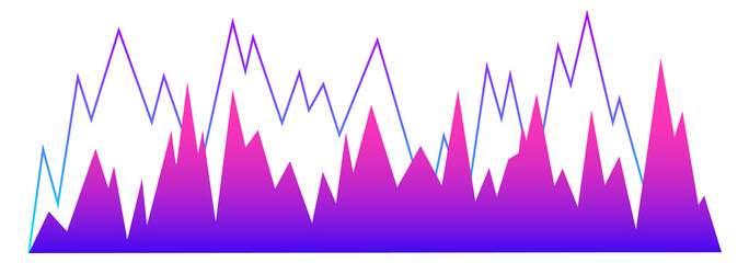 Audio signal shape. Color gradient sound wave