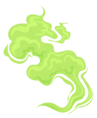 Foto op Canvas Green steam. Cartoon stinky cloud. Toxic smell © ssstocker