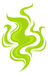 Obraz premium Green smoke. Cartoon odor. Stinky bad scent