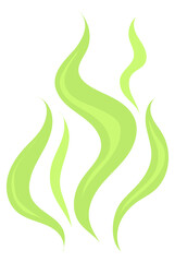 Toxic air trail. Cartoon green vapor scent