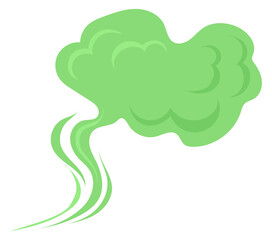 Green cloud. Cartoon garbage smell. Toxic scent