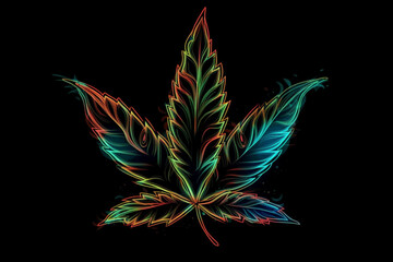 Marijuana ganja or weed plant logo icon design vector illustration. AI generated
