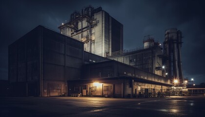 Fototapeta premium Industrial factory, Generative AI