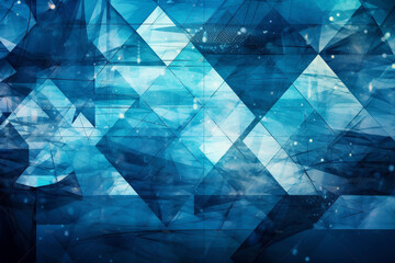 Geometric blue pattern design abstract wallpaper background. Ai generated