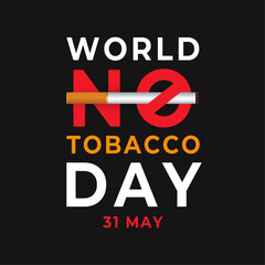 World no tobacco day, 31 May with cigarette and forbidden sign awareness social media post design template