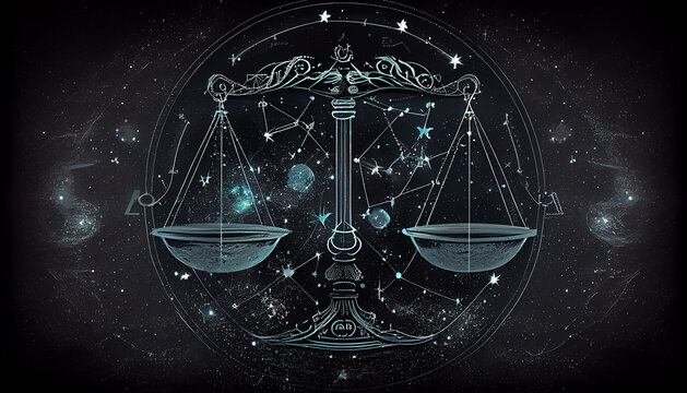Scales constellations, zodiac constellation, astrology, astronomy. AI generative content