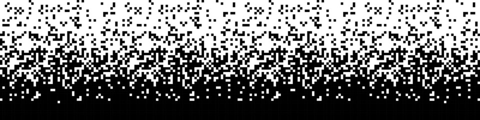Pixel pattern. Vector seamless background. Abstrac glitch texture design. Retro geometric illustration. Game wallpaper. Simple repeat. Gradient from black to white. Falling Pixels