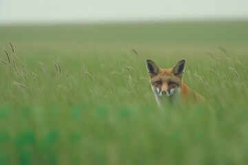 Fox on Green Grass Field
